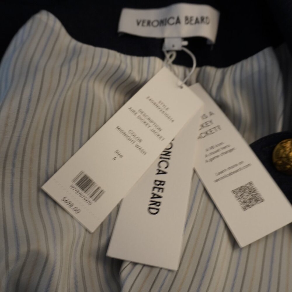 Veronica Beard Aire Dickey Blazer Denim Cotton Jacket Size 6 New Tag $698 - Picture 12 of 16